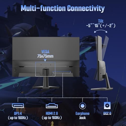 SANSUI 24 Inch Curved 160Hz Gaming Monitor,1500R Curved Gaming Monitor FHD 1080P Computer Monitor,MPRT 1ms Fast VA Display,Freesync,HDR,3000:1, HDMI2.0,DP1.4, VESA Support(ES-G24C1L HDMI Cable Incl.) : Industrial & Scientific - Image 8