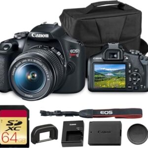 Canon EOS Rebel T7 DSLR Camera | 24.1MP APS-C CMOS Sensor with DIGIC 4+ Image Processor | Built-in Wi-Fi & NFC | EF Lens Compatible Beginner Photography Camera Kit with Shoulder Bag and 64GB Card : Electronics
