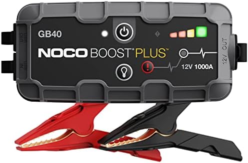 NOCO Boost GB40: 1000A UltraSafe Jump Starter – 12V Lithium Battery Booster Pack, Portable Jump Box, Power Bank & Jumper Cables - for 6.0L Gas and 3.0L Diesel Engines | Spark-Proof + Reverse Polarity Protection - Power Bank - 100-Lumen LED Flashlight - For 6.0L Gas and 3.0L Diesel Engines : Automotive
