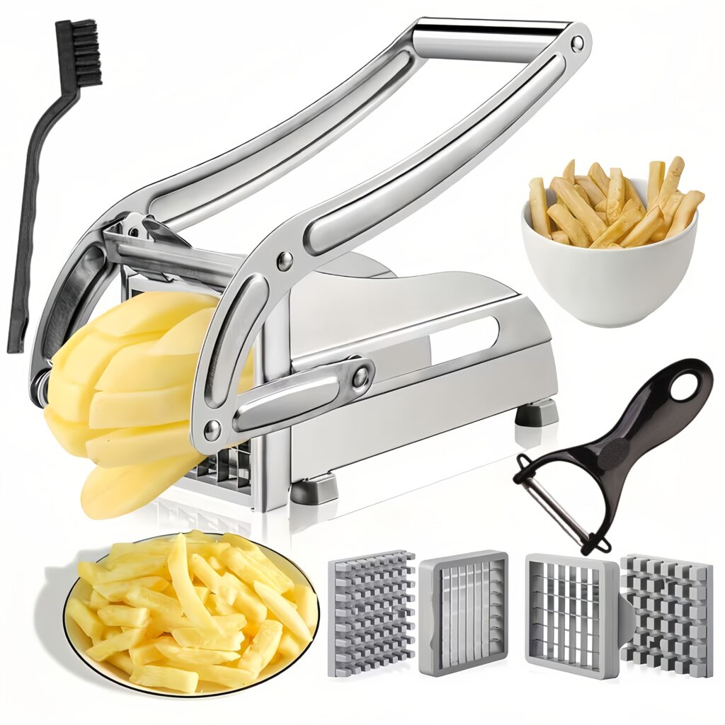 7-in-1 Vegetable Knives, French Fry Cutters, Stainless Steel Fruit Knives, French Fry Choppers, Potato Slicers, Vegetable Choppers, Onion Choppers, Food Choppers, Chopping Potatoes, Carrots, Cucumbers, Kitchen Supplies, Kitchen Gadgets, Love Gifts