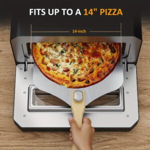Royalcraft Electric Indoor Pizza Oven:Countertop Pizza Maker with 6 Presets, Heats up to 750degrees Fahrenheit, 12"Portable Pizza Cooker Warmer with Control Knob, Pizza Stone, Pizza Peel, Pie Maker for Home, Camping