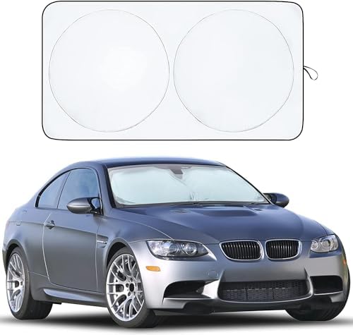 EcoNour Car Windshield Sunshade | Blocks 99% Heat & Keeps Interior Cool | Universal Fits Cars, SUVs, Trucks | Automotive Sun Screen, Visor & Car Accessories for Summer | Medium (64x32 Inches) : Automotive