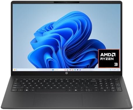 HP OmniBook 3 16 inch Laptop PC, 2K Touchscreen, AMD Ryzen 3 30, 8 GB RAM, 512 GB SSD, AMD Radeon 610M GPU, Windows 11 Home, Mica Silver, 16-by0299nr : Electronics