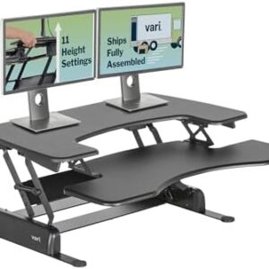 Vari VariDesk Pro Plus 36 - Adjustable Desk Converter with 11 Height Settings - Laptop Sit Stand Desk Riser for Home Office, Table Tops, Workspace - Fully Assembled with Spring Loaded Lift - Black : Pet Supplies