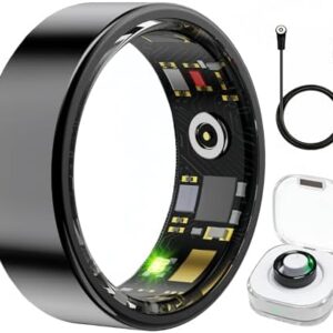 Aoyool Smart Ring Health & Fitness Tracker for Men & Women, Heart Rate, SPO₂, Sleep & Activity Monitoring, IP68 Waterproof, Long Battery Life, Family Care Mode, No Subscription Fee (Black, 12) : Sports & Outdoors