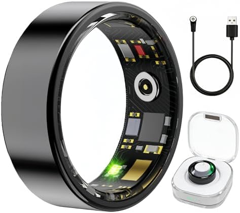 Aoyool Smart Ring Health & Fitness Tracker for Men & Women, Heart Rate, SPO₂, Sleep & Activity Monitoring, IP68 Waterproof, Long Battery Life, Family Care Mode, No Subscription Fee (Black, 12) : Sports & Outdoors