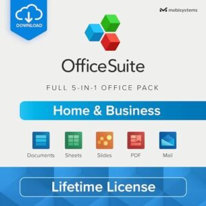 OfficeSuite Home & Business 5 in 1 Office Pack Documents, Sheets, Slides, PDF, Mail & Calendar Lifetime License 1 Windows PC 1 User [PC Online code] : Everything Else