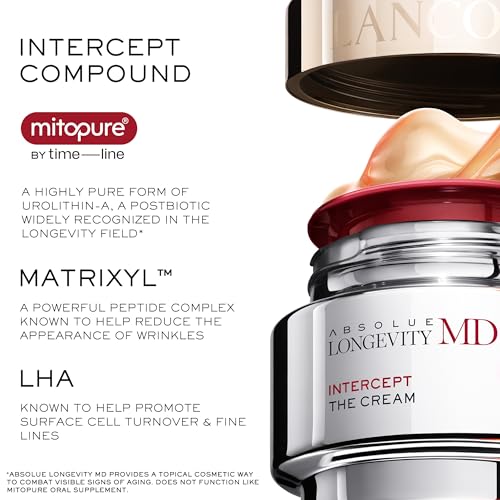 Lancôme Absolue Longevity MD Intercept Face Cream For Mid-Age, Anti-Aging Facial Moisturizer with Mitopure®, Improves Fine Lines & Wrinkles, Firmness, Radiance, & Smoothness, For All Skin Types : Beauty & Personal Care - Image 6