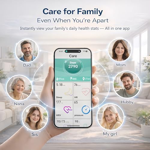 Aoyool Smart Ring Health & Fitness Tracker for Men & Women, Heart Rate, SPO₂, Sleep & Activity Monitoring, IP68 Waterproof, Long Battery Life, Family Care Mode, No Subscription Fee (Black, 12) : Sports & Outdoors - Image 8