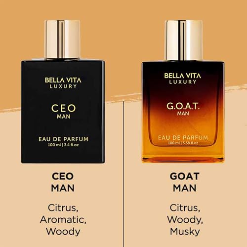 BellaVita Luxury Sigma Male (CEO Man & GOAT Man) Perfume Cologne for Men 2x100ml Combo | Gift for Father's day | Cologne with Lemon, Lavender, Tonka & Agarwood Perfume : Beauty & Personal Care - Image 2